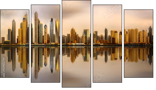Dubaj. Lustrzane odbicie świata. - Obraz pięcioczęściowy, Pentaptyk