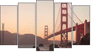 Golden Gate Bridge of San Francisco - Obraz pięcioczęściowy, Pentaptyk