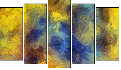 Varicoloured texture from oil paints - Obraz pięcioczęściowy, Pentaptyk
