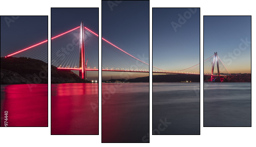 Yavuz Sultan Selim Bridge Istanbul, Turkey - Obraz pięcioczęściowy, Pentaptyk
