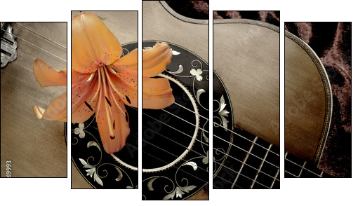 Gitara akustyczna w wersji retro
 - Obraz pięcioczęściowy, Pentaptyk