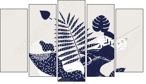 Abstract floral background - Obraz pięcioczęściowy, Pentaptyk