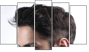 Side view portrait of  stylish young man wth a modern hairstyle  - Obraz pięcioczęściowy, Pentaptyk