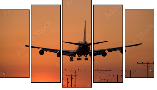 Samolot – lądowanie o zmierzchu
 - Obraz pięcioczęściowy, Pentaptyk