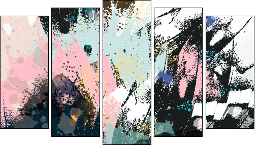 Abstract spotty background in grunge style - Obraz pięcioczęściowy, Pentaptyk