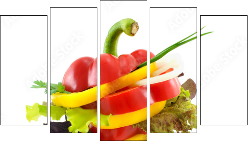 Kolorowe warzywa 5 razy dziennie
 - Obraz pięcioczęściowy, Pentaptyk