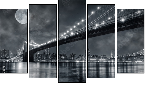 Brooklyn Bridge - Obraz pięcioczęściowy, Pentaptyk