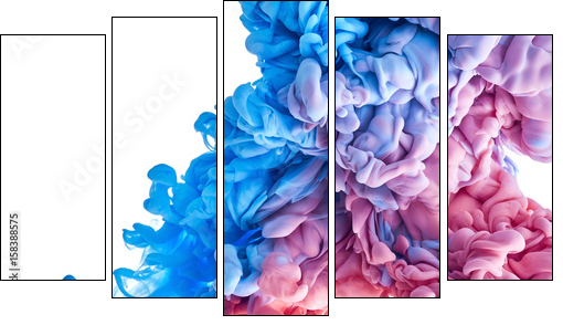 Color drop in water - Obraz pięcioczęściowy, Pentaptyk
