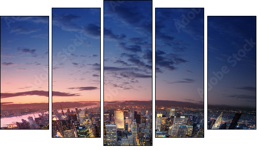 Zachodzący w słońcu Manhattan
 - Obraz pięcioczęściowy, Pentaptyk