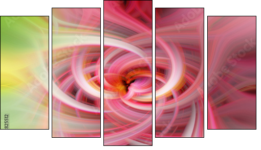Pink twirl - Obraz pięcioczęściowy, Pentaptyk