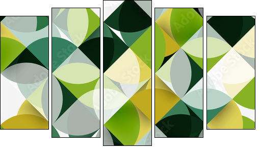 Modern geometrical abstract background circles - Obraz pięcioczęściowy, Pentaptyk