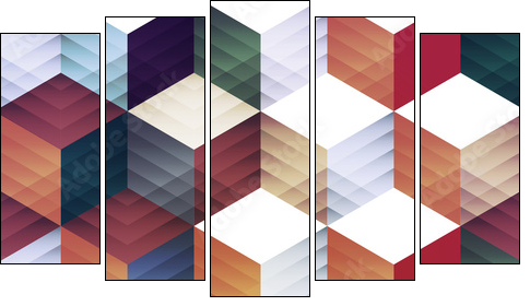 abstract geometric background. - Obraz pięcioczęściowy, Pentaptyk