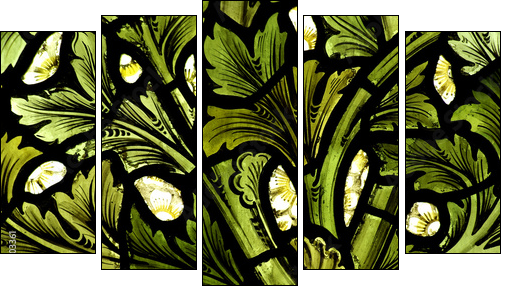 Szkło kwiatem malowane
 - Obraz pięcioczęściowy, Pentaptyk