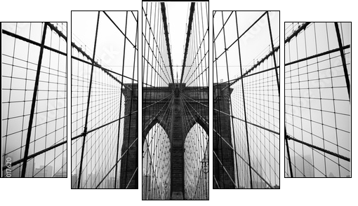 Brooklyn bridge - Obraz pięcioczęściowy, Pentaptyk