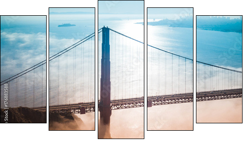 San Francisco Skyline - Obraz pięcioczęściowy, Pentaptyk