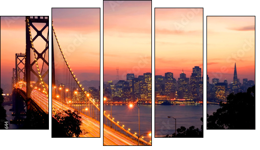 Złote bramy San Francisco 
 - Obraz pięcioczęściowy, Pentaptyk
