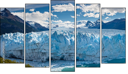 Monumentalny lodowiec – bardzo chłodna elegancja 
 - Obraz pięcioczęściowy, Pentaptyk