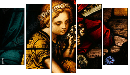 Stained Glass  - Obraz pięcioczęściowy, Pentaptyk