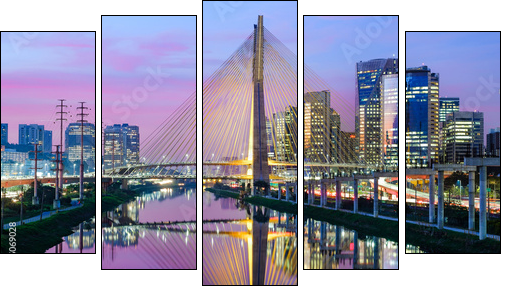 Sao Paulo Sunset Landscape - Brazil - Obraz pięcioczęściowy, Pentaptyk