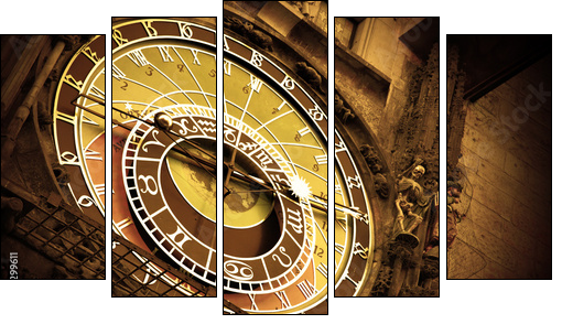 Praga – zegar astronomiczny: wycieczka do gwiazd
 - Obraz pięcioczęściowy, Pentaptyk