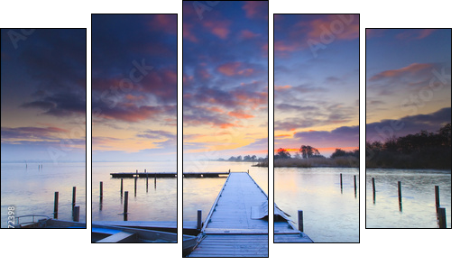 Spokojny poranek – jezioro o wschodzie słońca
 - Obraz pięcioczęściowy, Pentaptyk