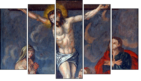 Crucifixion, Jesus on the cross  - Obraz pięcioczęściowy, Pentaptyk