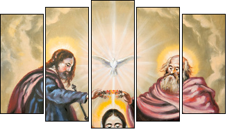 Sacred Trinity and the Mother of god  - Obraz pięcioczęściowy, Pentaptyk