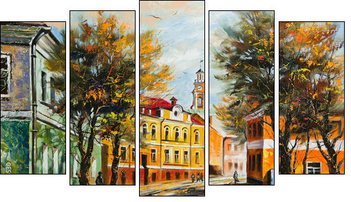 Ancient Vitebsk in the autumn  - Obraz pięcioczęściowy, Pentaptyk