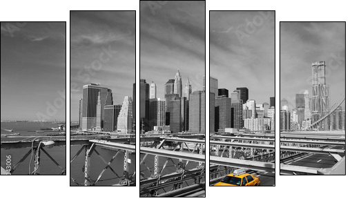 Żółta taksówka – Nowy Jork wita 
 - Obraz pięcioczęściowy, Pentaptyk