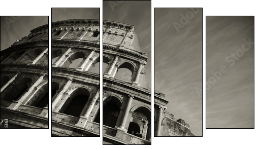 Rzymskie Koloseum – brunatna impresja
 - Obraz pięcioczęściowy, Pentaptyk