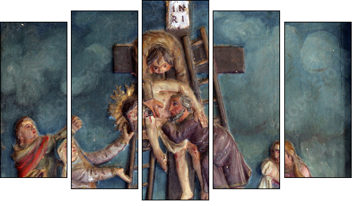 Jesus' body is removed from the cross  - Obraz pięcioczęściowy, Pentaptyk