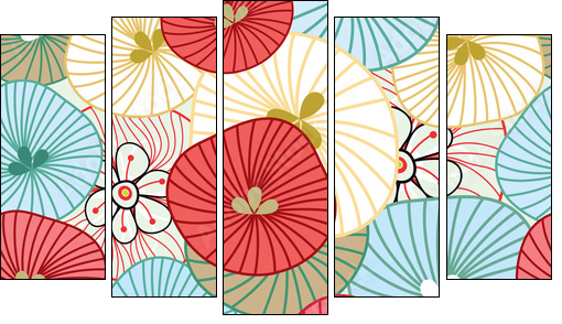 Kwiaty jak parasolki
 - Obraz pięcioczęściowy, Pentaptyk
