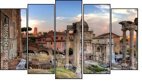 Architektura Rzymu w panoramie
 - Obraz pięcioczęściowy, Pentaptyk