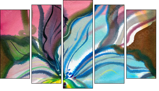 Abstract flowers  - Obraz pięcioczęściowy, Pentaptyk