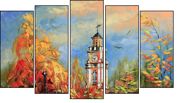 Ancient Vitebsk in the autumn  - Obraz pięcioczęściowy, Pentaptyk