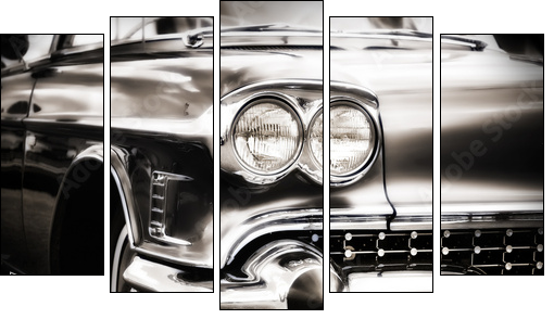 Cadillac – klasyka w eleganckich szarościach
 - Obraz pięcioczęściowy, Pentaptyk