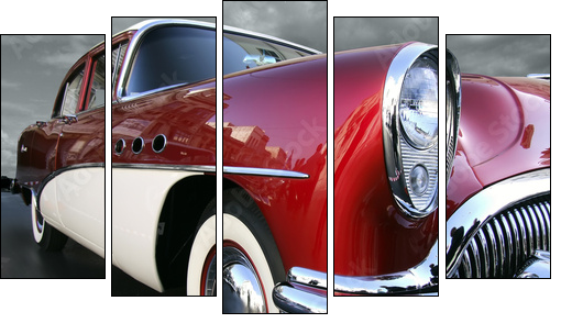 Klasyczny portret – amerykański samochód 
 - Obraz pięcioczęściowy, Pentaptyk