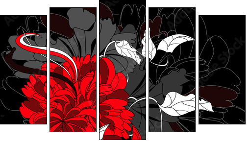 Czerwony kwiat – współczesna grafika
 - Obraz pięcioczęściowy, Pentaptyk