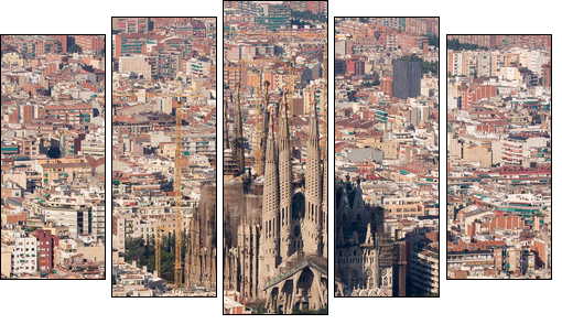 Barcelona – Panorama
 - Obraz pięcioczęściowy, Pentaptyk