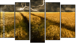Burza nad złotym polu jęczmienia
 - Obraz pięcioczęściowy, Pentaptyk