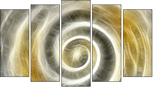Ślimak abstrakcyjnie – ciepła spirala - Obraz pięcioczęściowy, Pentaptyk