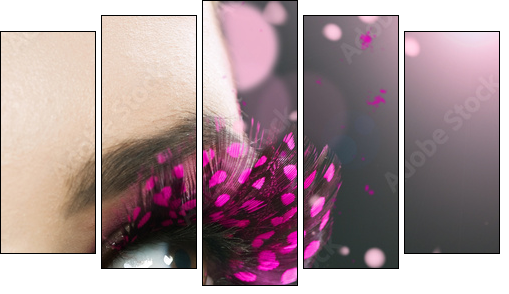 Beautiful Fashion Holiday Makeup  - Obraz pięcioczęściowy, Pentaptyk