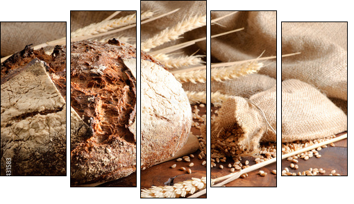 Chleb wiejski prosto z pieca
 - Obraz pięcioczęściowy, Pentaptyk