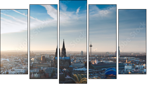 Zimowa panorama z widokiem na most
 - Obraz pięcioczęściowy, Pentaptyk