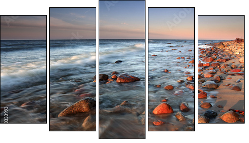 Bałtyckie wybrzeże = nastrojowa strona morza - Obraz pięcioczęściowy, Pentaptyk