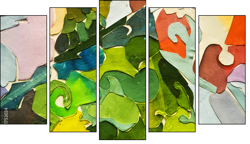 expressive abstract - Obraz pięcioczęściowy, Pentaptyk