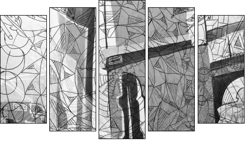 expressive abstract - Obraz pięcioczęściowy, Pentaptyk