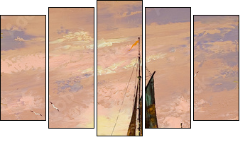 Sailing boat  - Obraz pięcioczęściowy, Pentaptyk