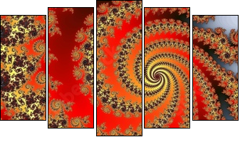 fractal graphic  - Obraz pięcioczęściowy, Pentaptyk