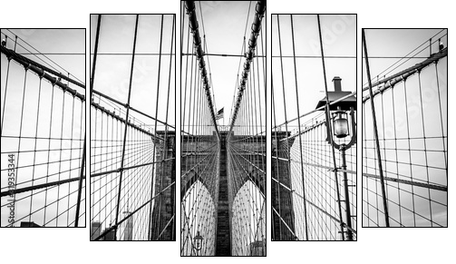 brooklyn bridge in new york - Obraz pięcioczęściowy, Pentaptyk